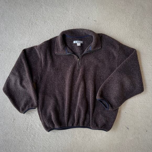 Vintage 2000s 1/4 Zip Pullover Sherpa Fleece - Men's M/L - Picture 1 of 7